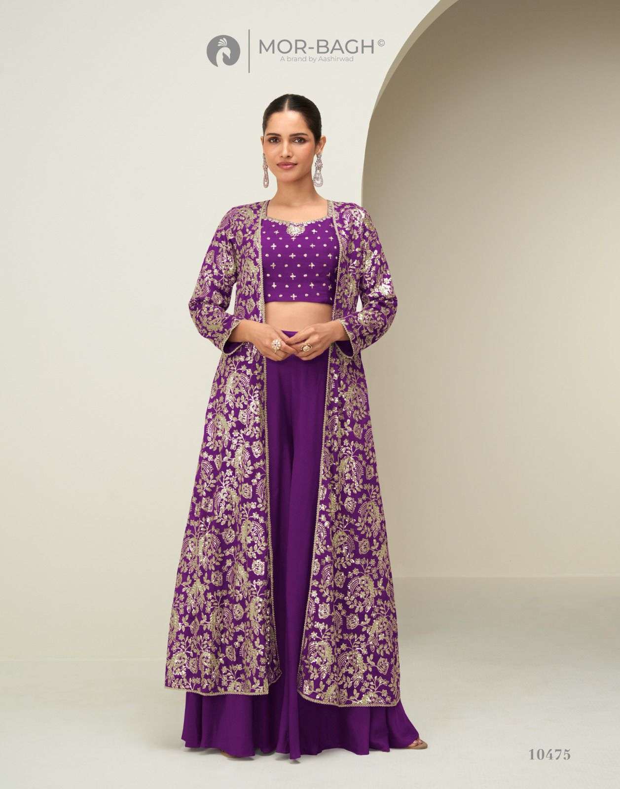 GUNJAN BY AASHIRWAD CREATION IN PREMIUM CHINON SILK WITH EMBROIDERY WORK 