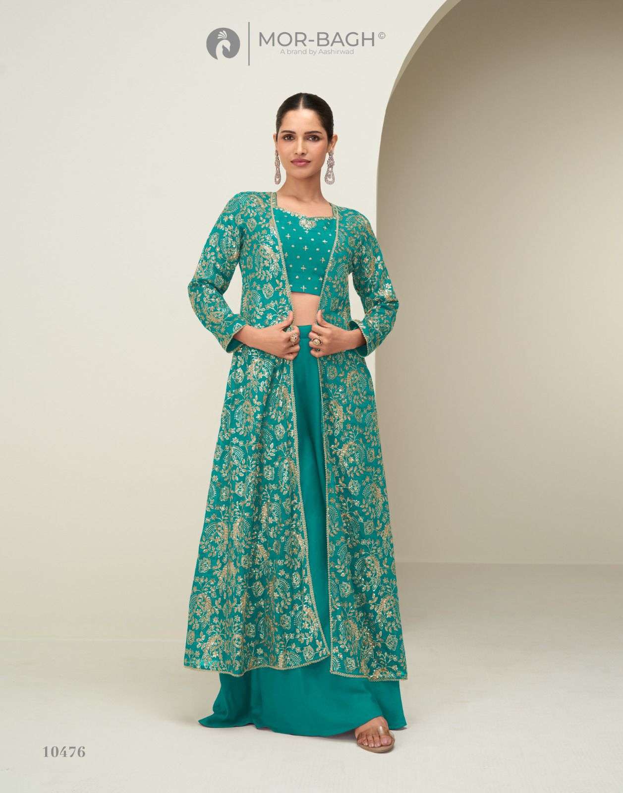 GUNJAN BY AASHIRWAD CREATION IN PREMIUM CHINON SILK WITH EMBROIDERY WORK 