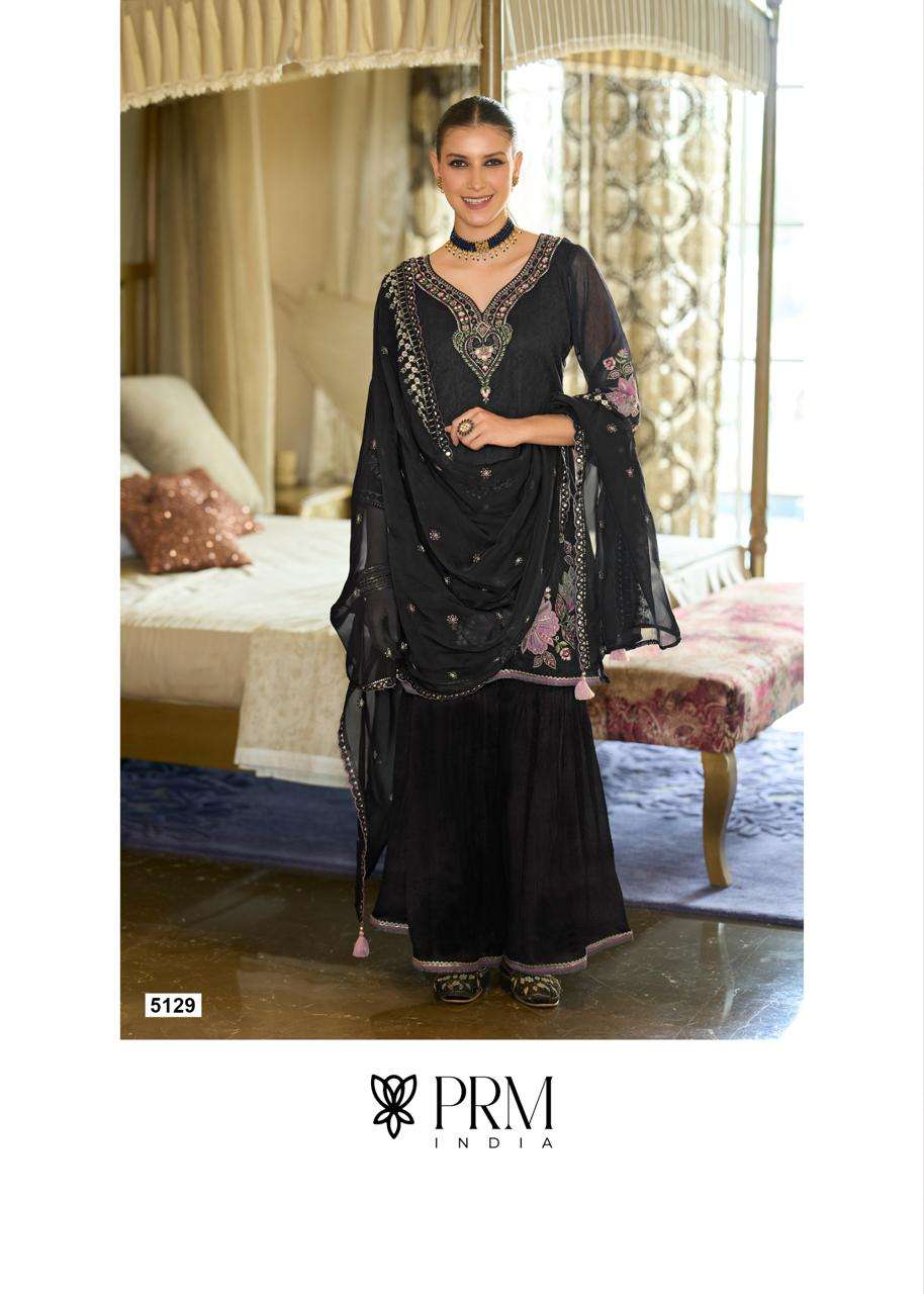 HAMSAFAR BY PRM INDIA IN ORGANZA CRUSH WITH EMBOS PRINT SHARARA AND HAND WORK 