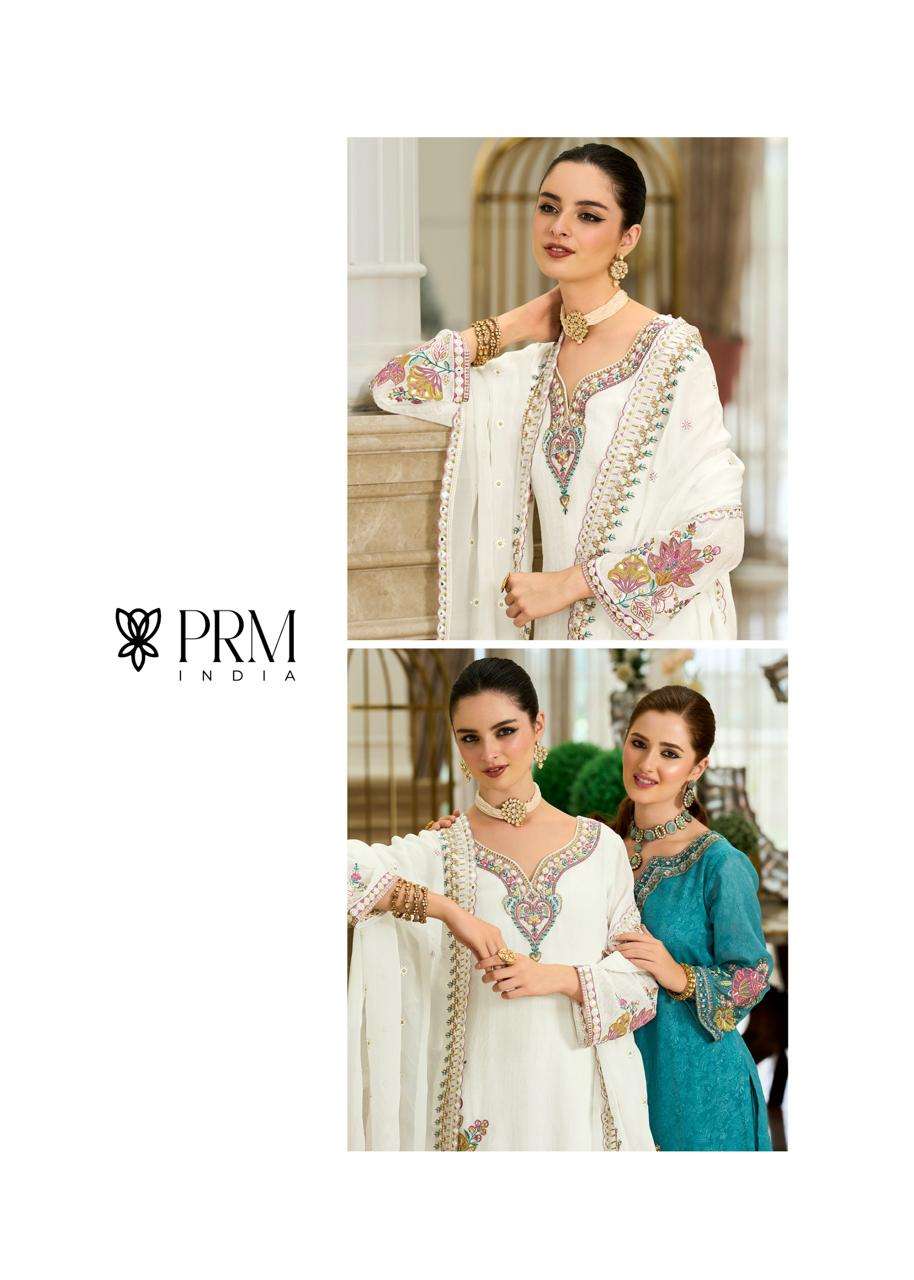 HAMSAFAR BY PRM INDIA IN ORGANZA CRUSH WITH EMBOS PRINT SHARARA AND HAND WORK 