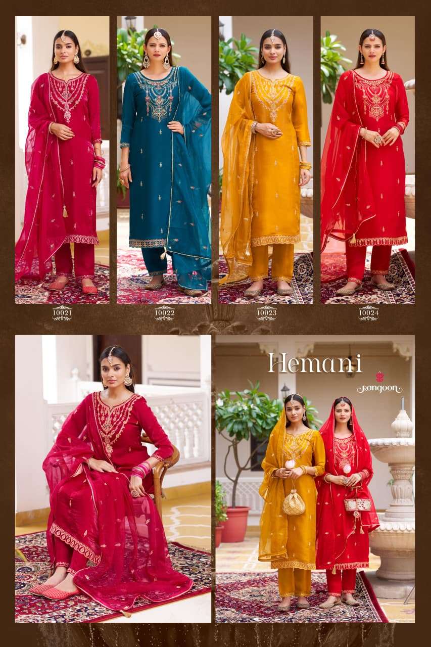 HEMANI BY RANGOON IN SILK SATIN WITH FANCY EMBROIDERY WORK AND FULL INNER 