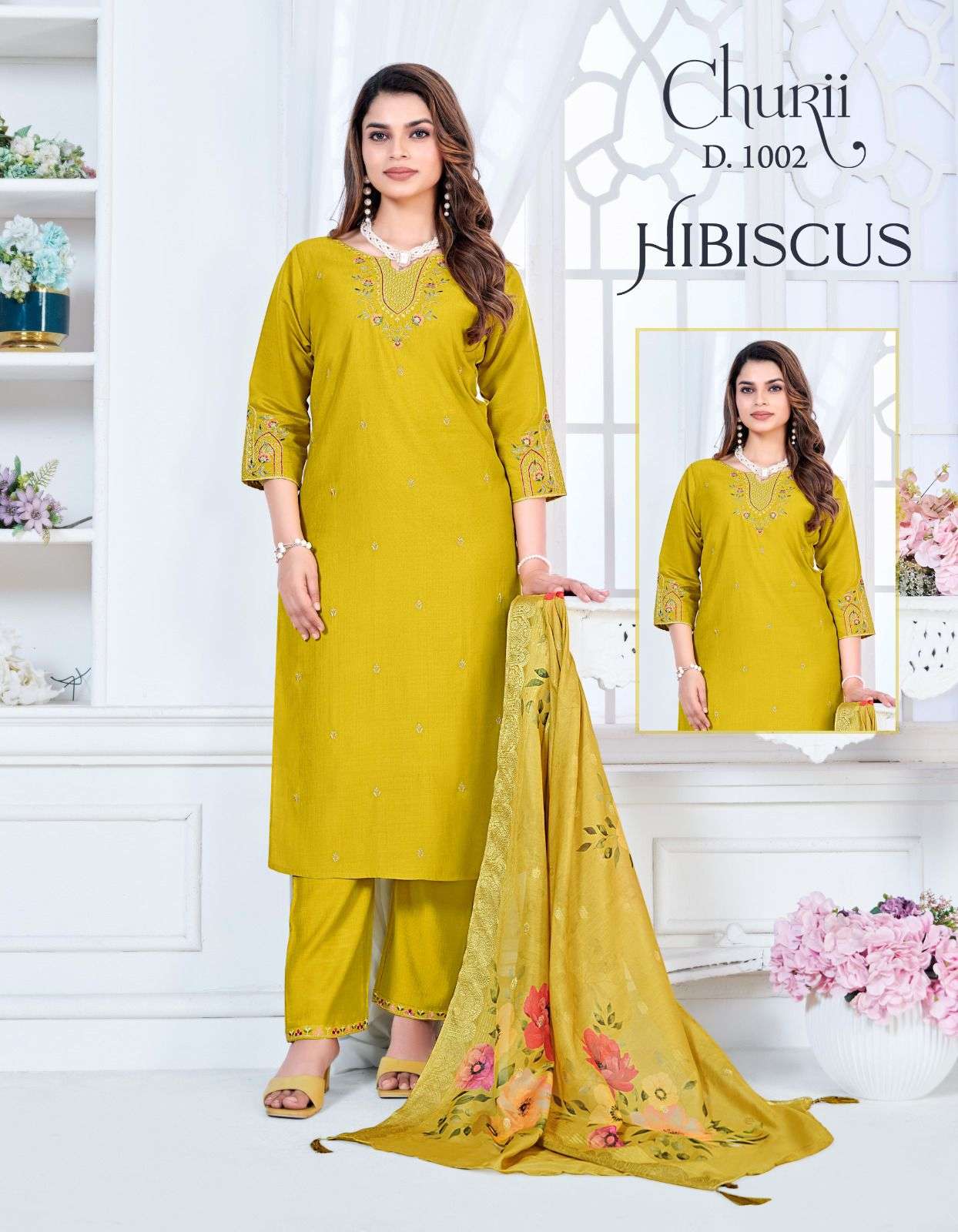 HIBISCUS BY CHURII IN SOFT VISCOSE VATICAN WITH BEAUTIFULL EMBROIDERY WORK 