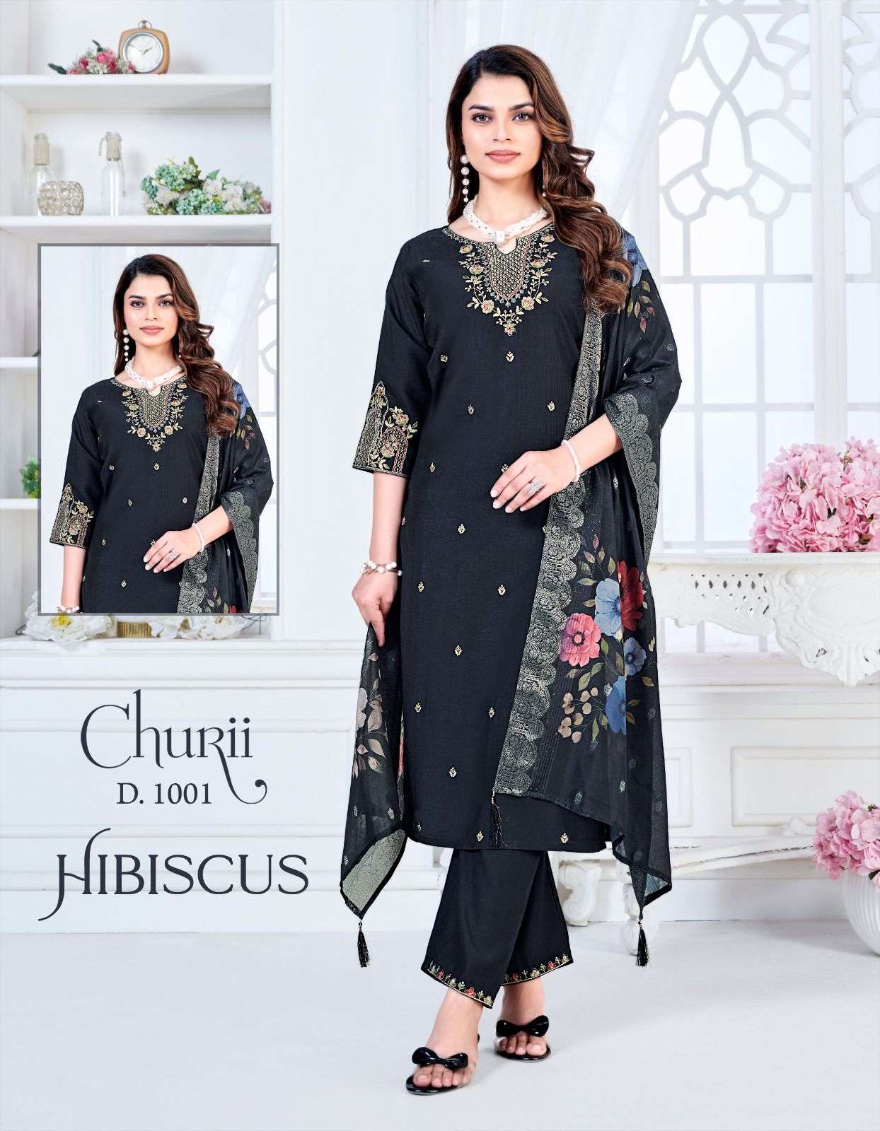 HIBISCUS BY CHURII IN SOFT VISCOSE VATICAN WITH BEAUTIFULL EMBROIDERY WORK 