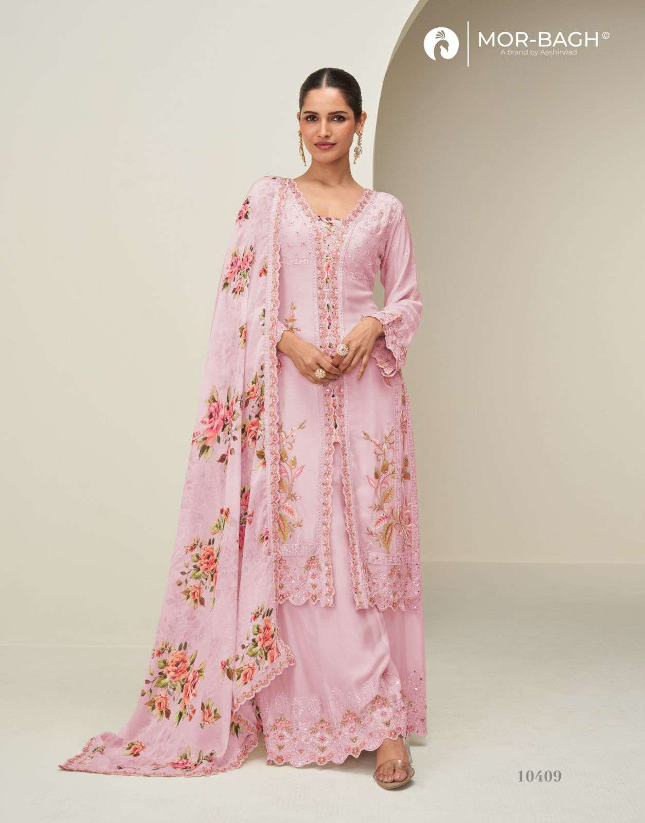 HIDAYA BY AASHIRWAD CREATION IN PREMIUM CHINNON SILK WITH WITH DIGITAL PRINT & WORK 