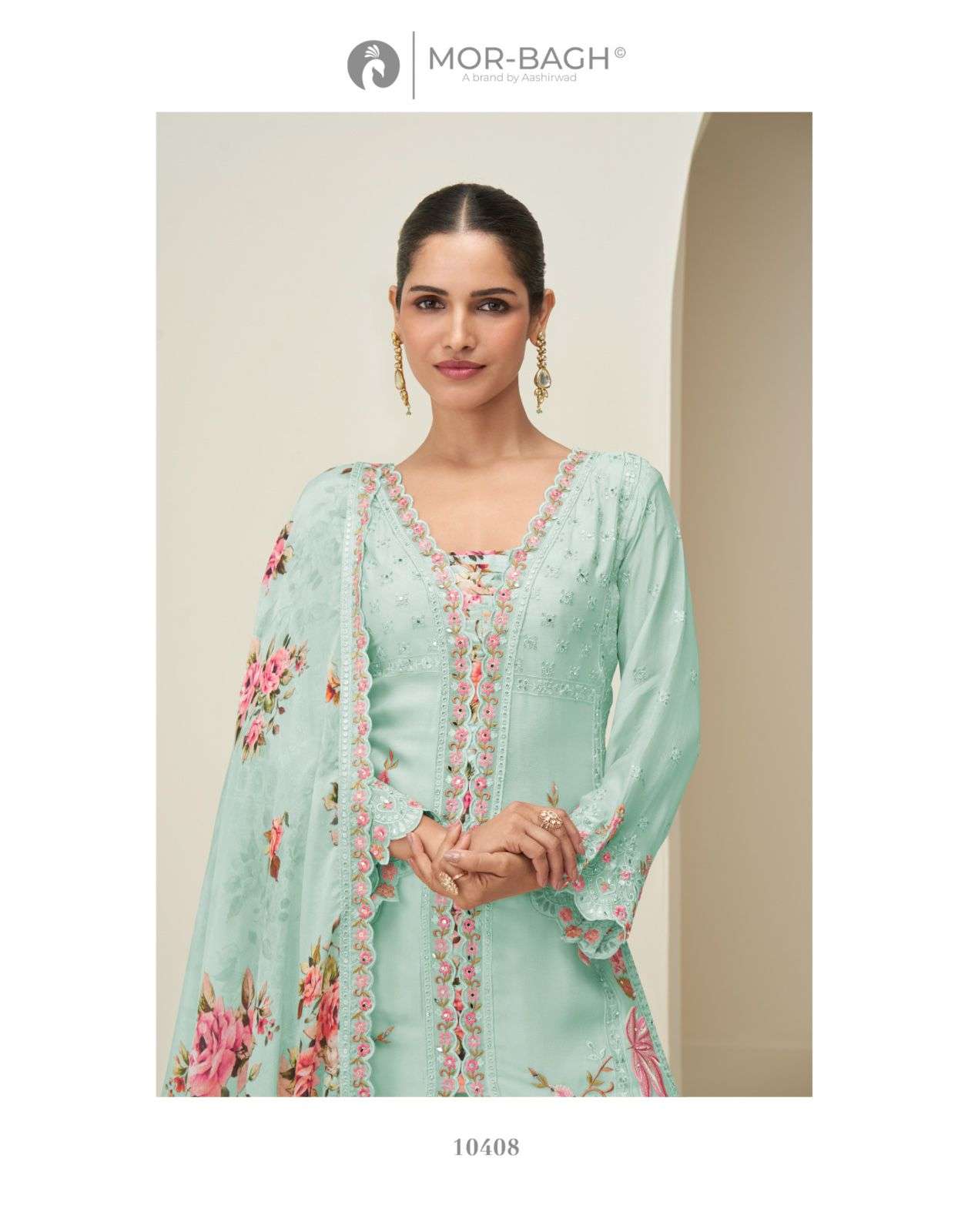 HIDAYA BY AASHIRWAD CREATION IN PREMIUM CHINNON SILK WITH WITH DIGITAL PRINT & WORK 