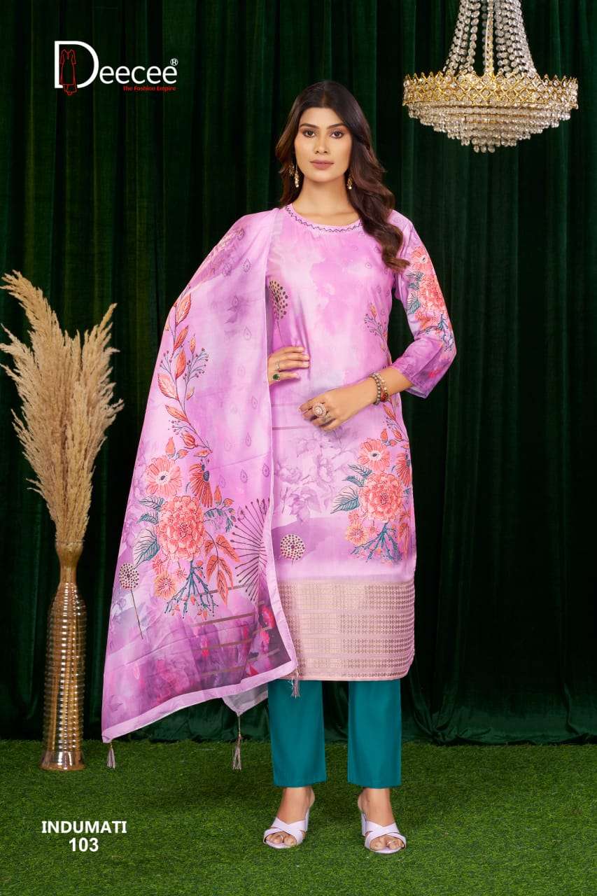 INDUMATI BY DEECEE IN DIGITAL PRINT SILK FABRIC STRAIGHT KURTI WITH INNER 