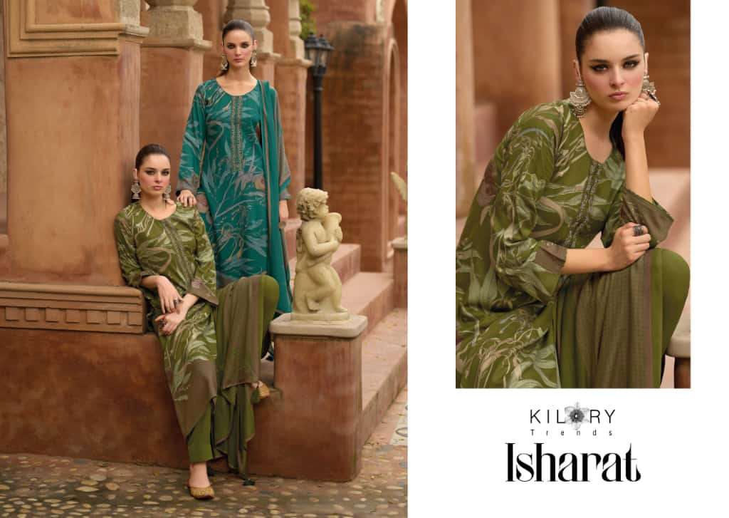 ISHARAT BY KILORY TRENDS IN PURE VISCOSE PASHMINA DIGITAL FOIL PRINT WITH EMBROIDERY WORK 