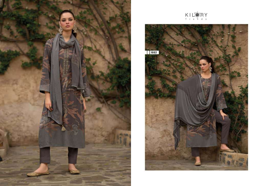 ISHARAT BY KILORY TRENDS IN PURE VISCOSE PASHMINA DIGITAL FOIL PRINT WITH EMBROIDERY WORK 