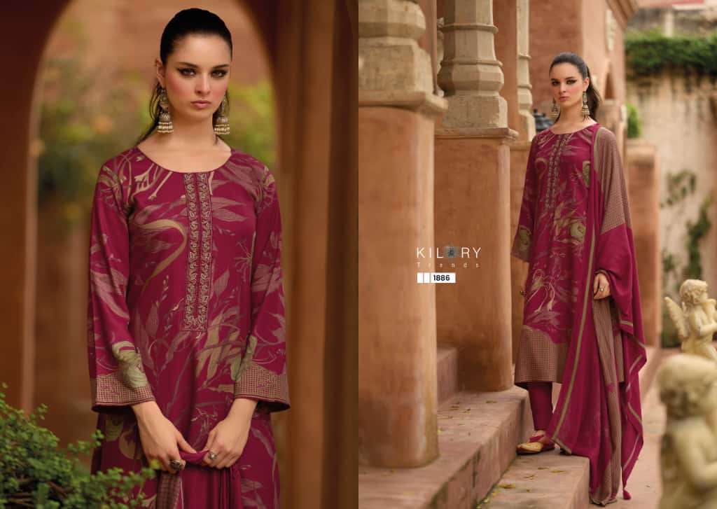 ISHARAT BY KILORY TRENDS IN PURE VISCOSE PASHMINA DIGITAL FOIL PRINT WITH EMBROIDERY WORK 