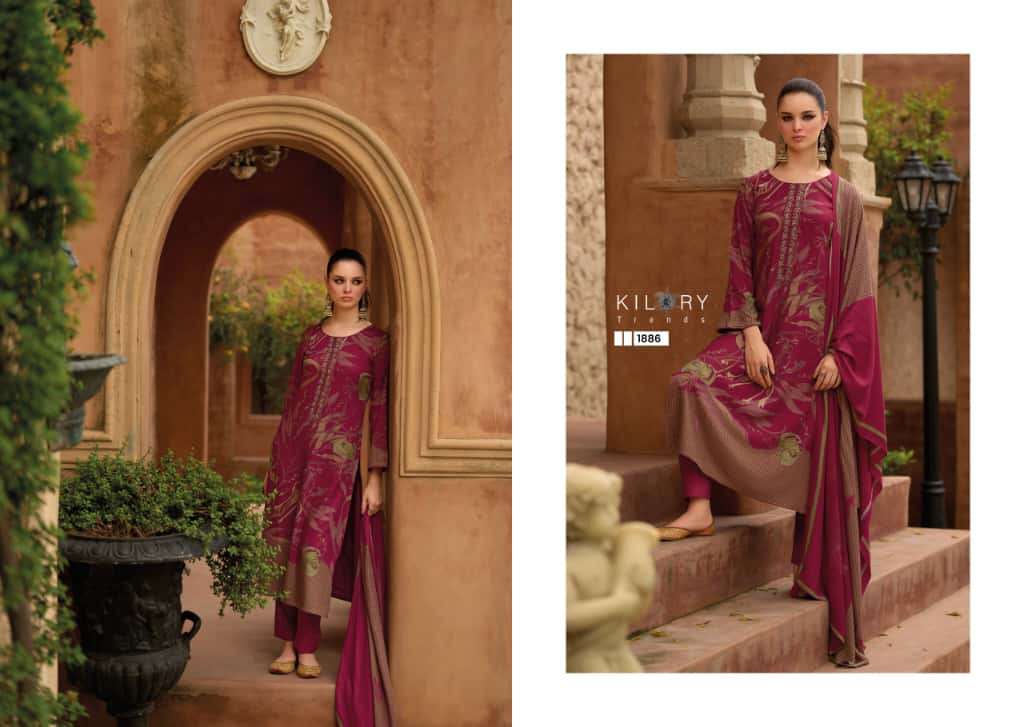 ISHARAT BY KILORY TRENDS IN PURE VISCOSE PASHMINA DIGITAL FOIL PRINT WITH EMBROIDERY WORK 