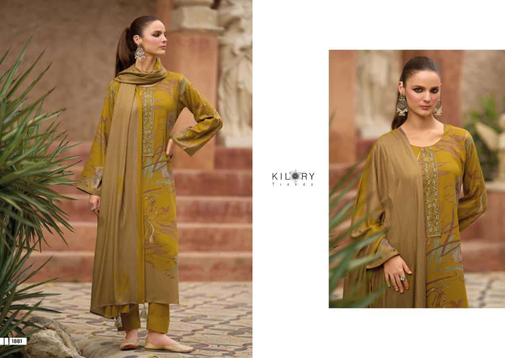 ISHARAT BY KILORY TRENDS IN PURE VISCOSE PASHMINA DIGITAL FOIL PRINT WITH EMBROIDERY WORK 