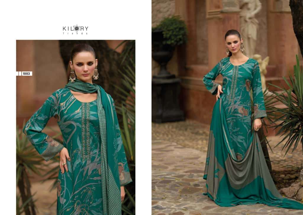 ISHARAT BY KILORY TRENDS IN PURE VISCOSE PASHMINA DIGITAL FOIL PRINT WITH EMBROIDERY WORK 