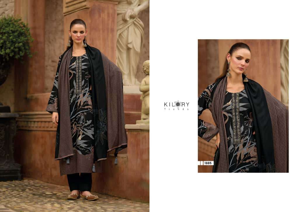 ISHARAT BY KILORY TRENDS IN PURE VISCOSE PASHMINA DIGITAL FOIL PRINT WITH EMBROIDERY WORK 