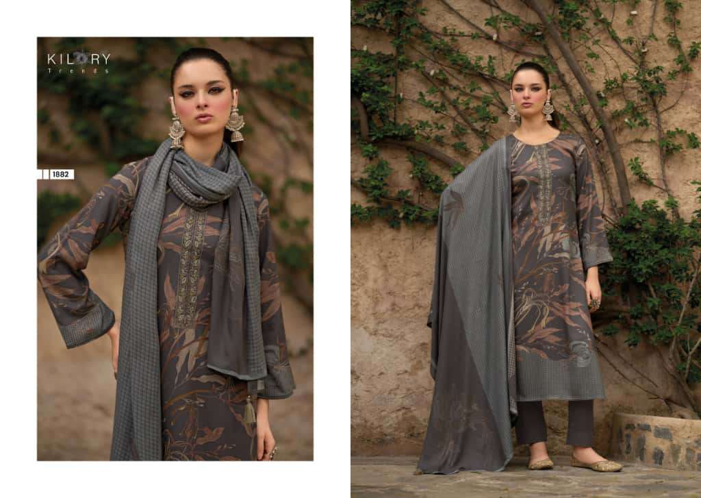 ISHARAT BY KILORY TRENDS IN PURE VISCOSE PASHMINA DIGITAL FOIL PRINT WITH EMBROIDERY WORK 