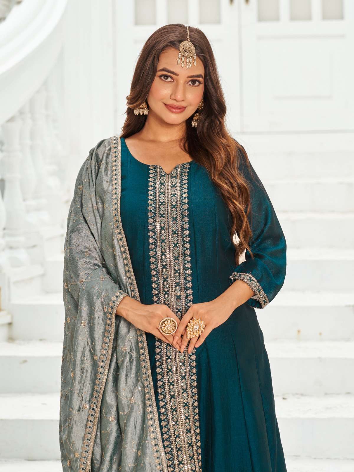 JACQUELINE BY AANCHI IN VICHITRA SILK WITH FANCY CONTRAS DUPATTA WORK