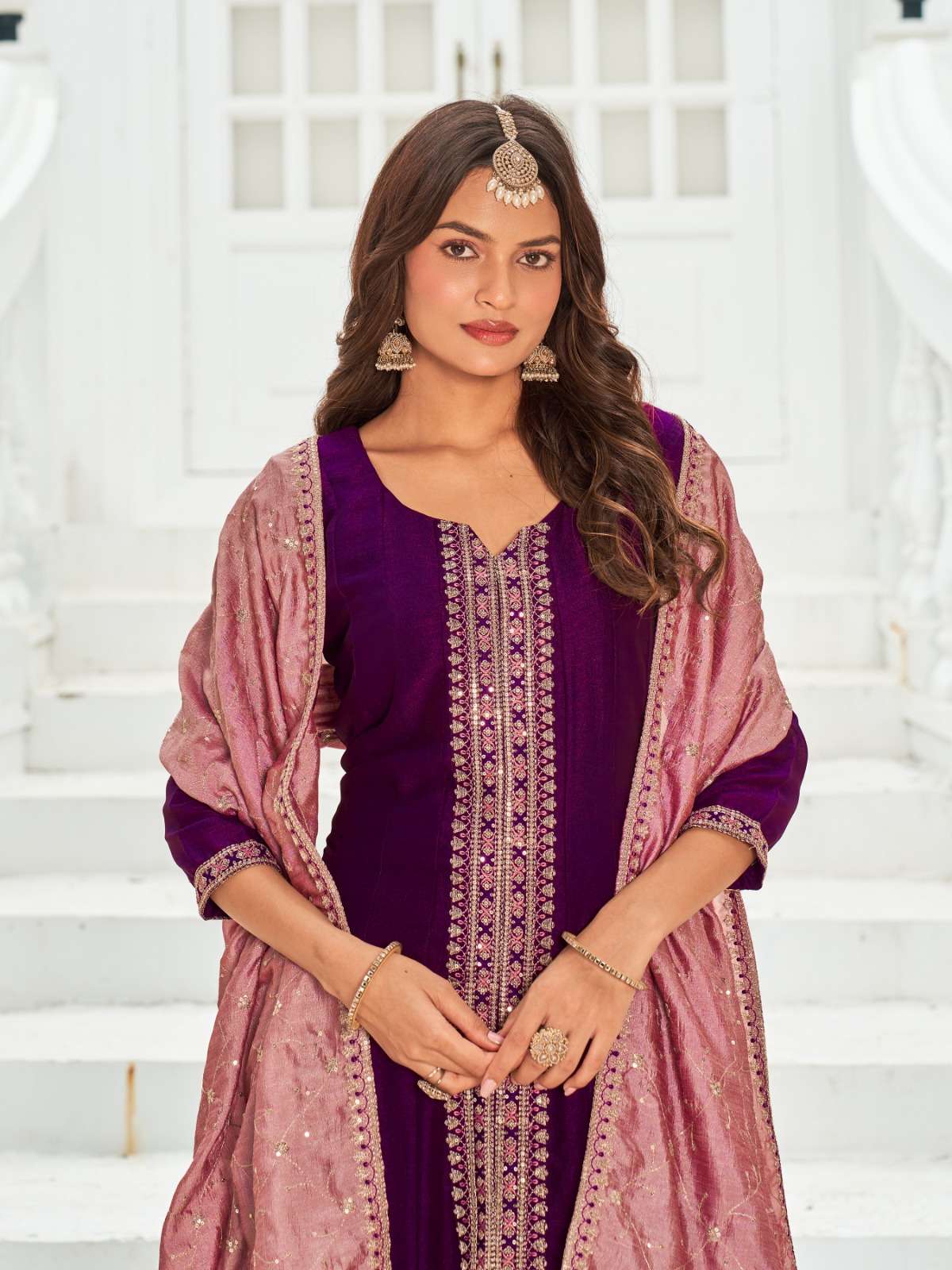 JACQUELINE BY AANCHI IN VICHITRA SILK WITH FANCY CONTRAS DUPATTA WORK