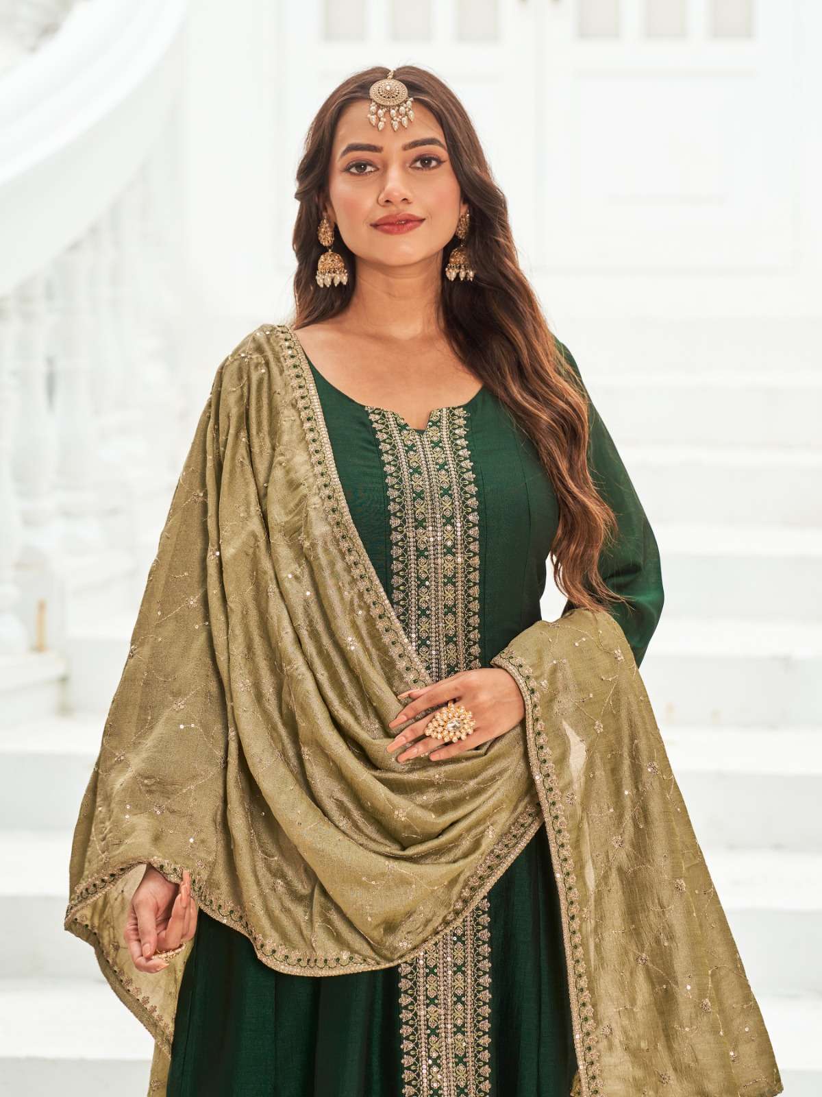 JACQUELINE BY AANCHI IN VICHITRA SILK WITH FANCY CONTRAS DUPATTA WORK