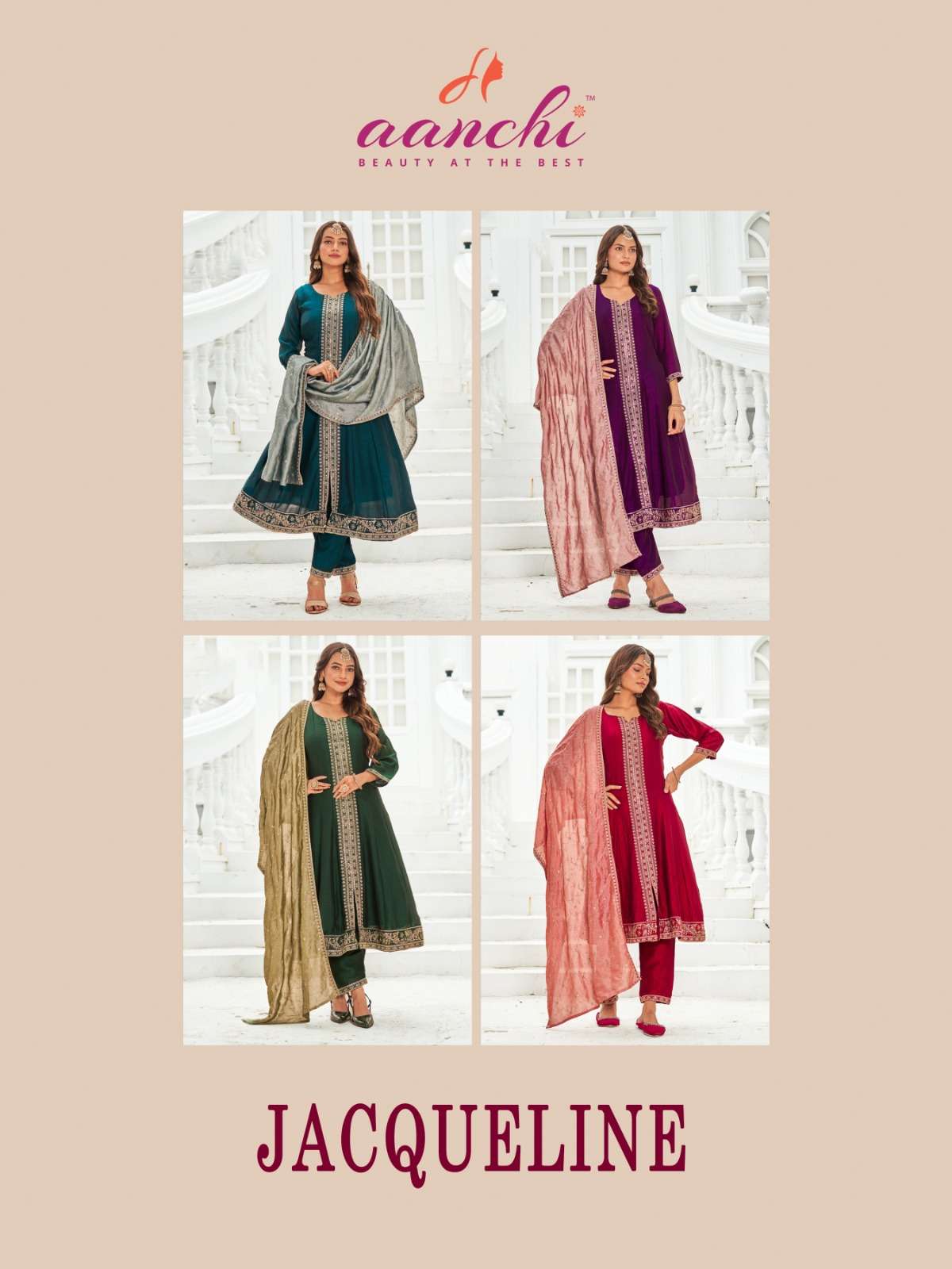 JACQUELINE BY AANCHI IN VICHITRA SILK WITH FANCY CONTRAS DUPATTA WORK