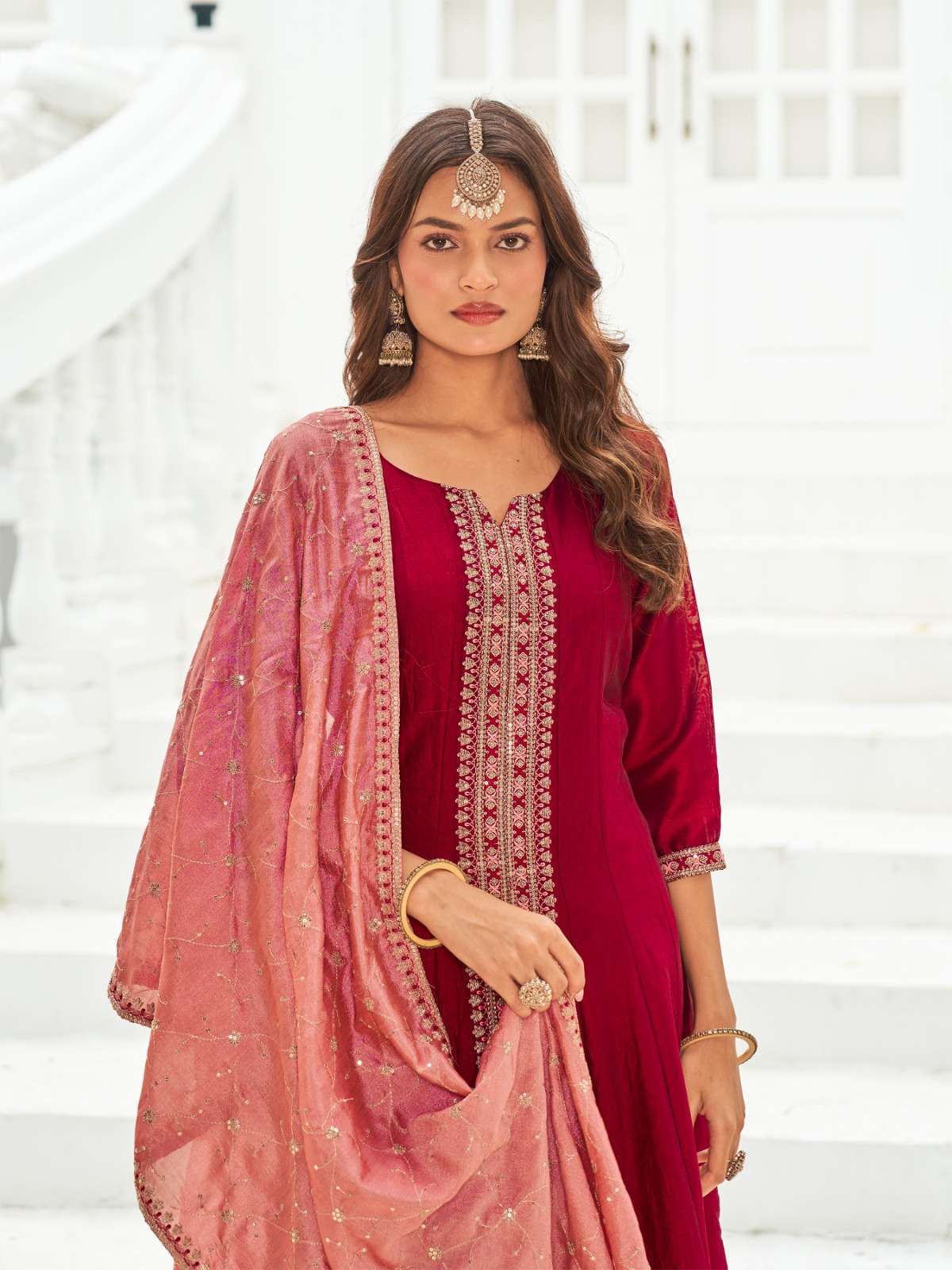 JACQUELINE BY AANCHI IN VICHITRA SILK WITH FANCY CONTRAS DUPATTA WORK