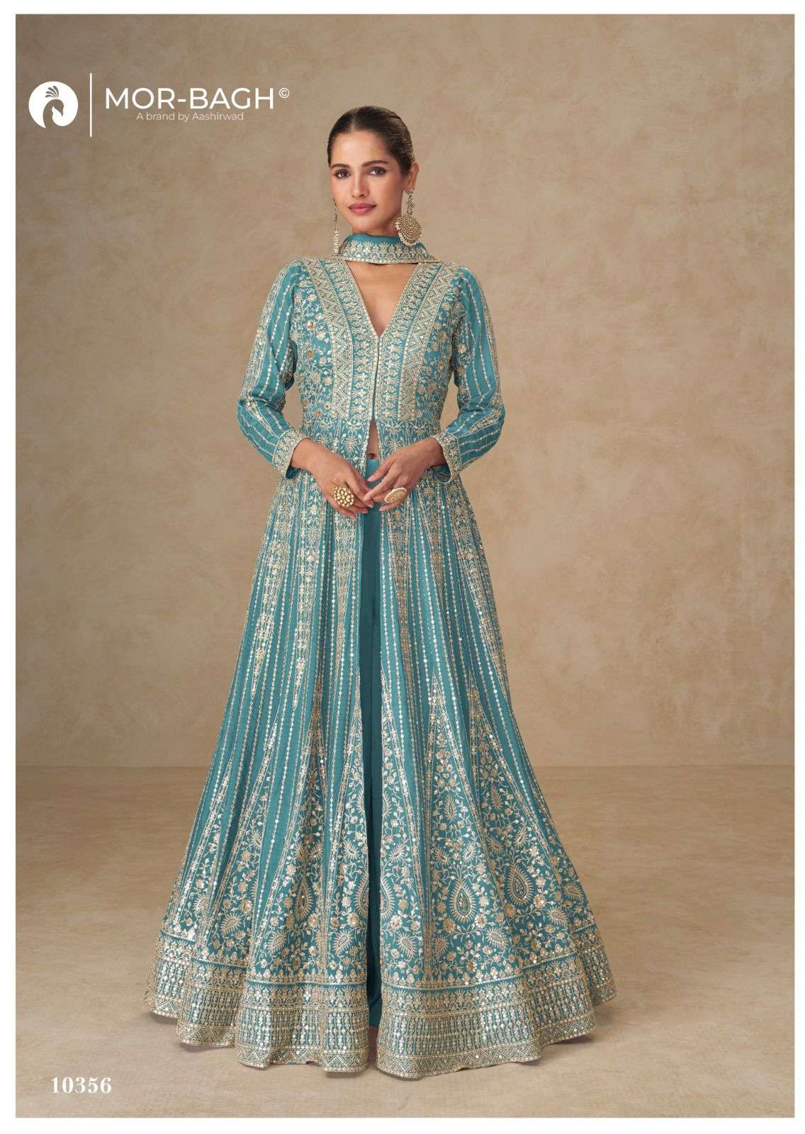 JANKI BY AASHIRWAD CREATION IN PREMIUM CHINON SILK WITH HEAVY EMBROIDERY WORK 
