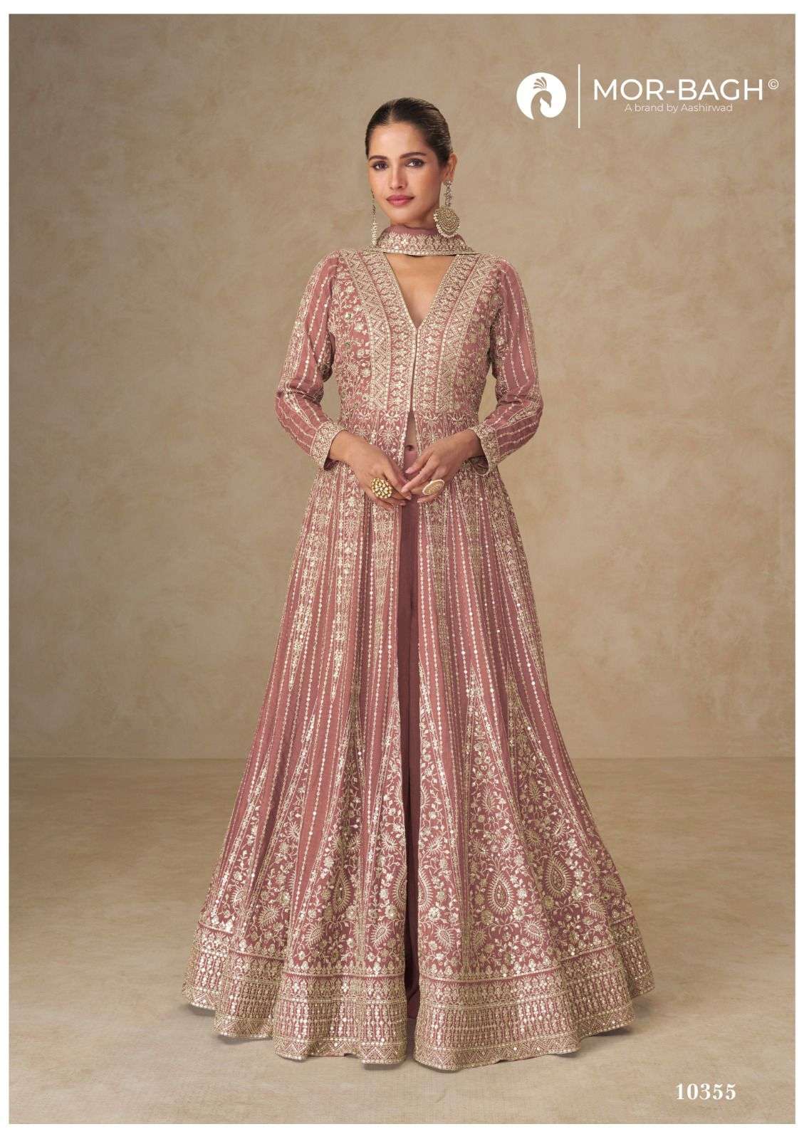 JANKI BY AASHIRWAD CREATION IN PREMIUM CHINON SILK WITH HEAVY EMBROIDERY WORK 