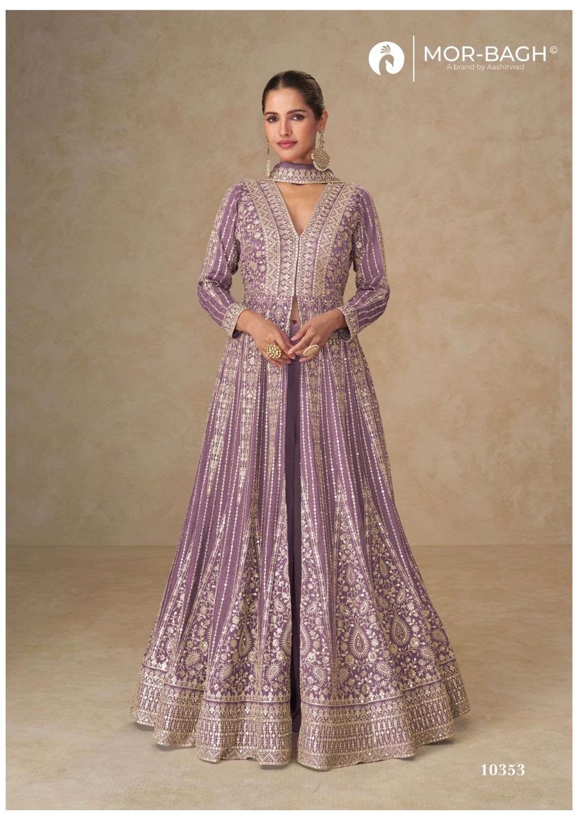 JANKI BY AASHIRWAD CREATION IN PREMIUM CHINON SILK WITH HEAVY EMBROIDERY WORK 