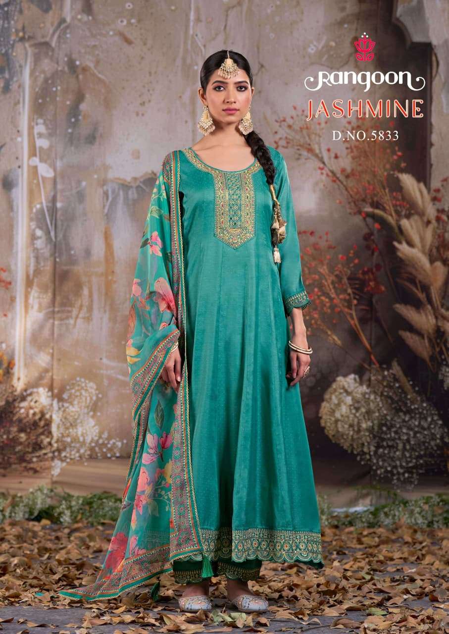 JASHMINE BY RANGOON IN SILK BUTTI WITH FANCY HANDWORK AND FULL INNER 