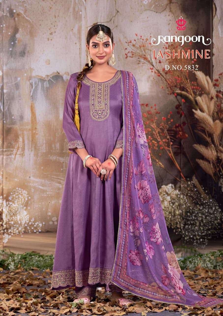 JASHMINE BY RANGOON IN SILK BUTTI WITH FANCY HANDWORK AND FULL INNER 