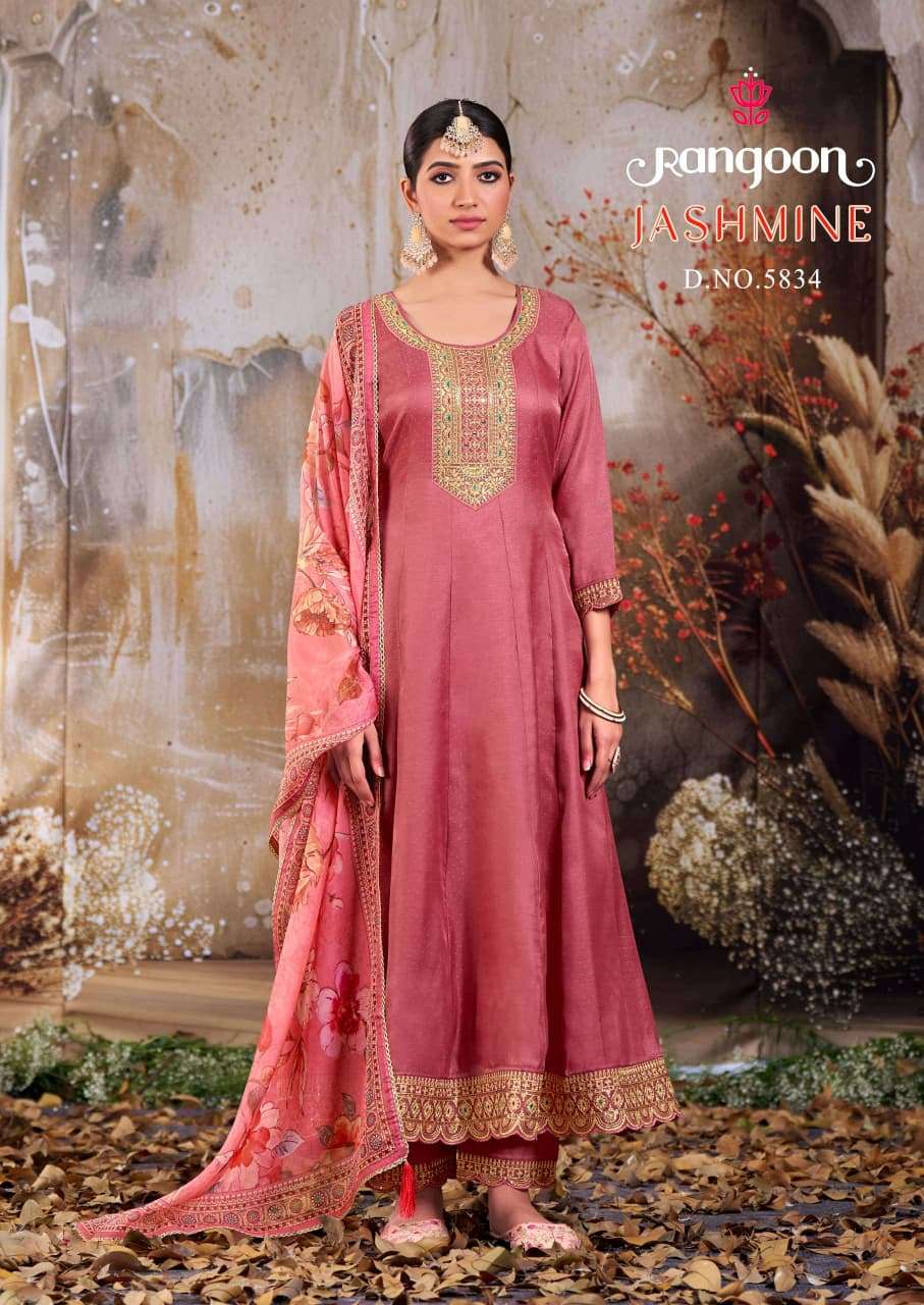 JASHMINE BY RANGOON IN SILK BUTTI WITH FANCY HANDWORK AND FULL INNER 