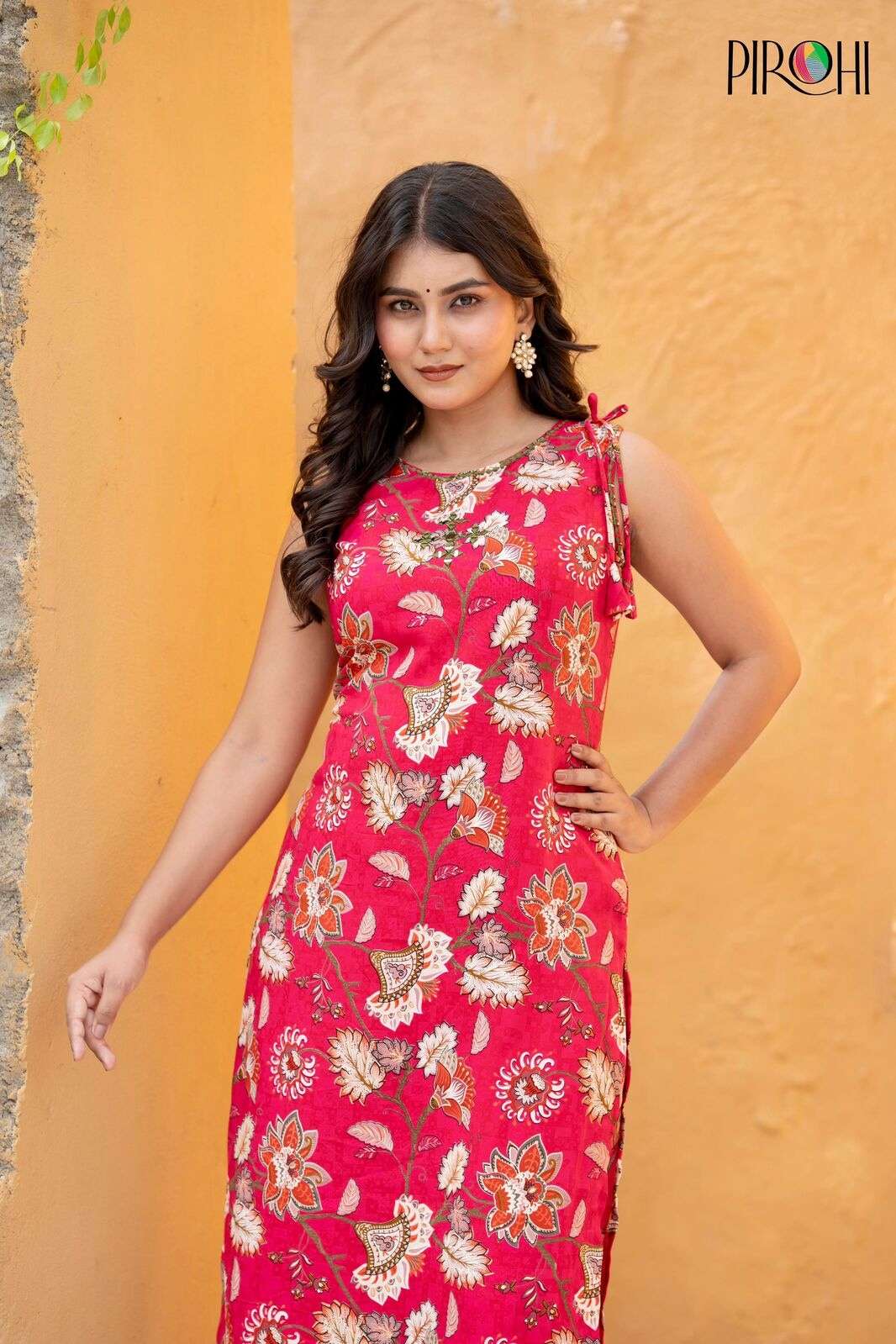 KAJOL BY PIROHI IN PREMIUM VISCOSE RAYON DISCHARGE FOIL PRINT WITH MANUAL WORK 