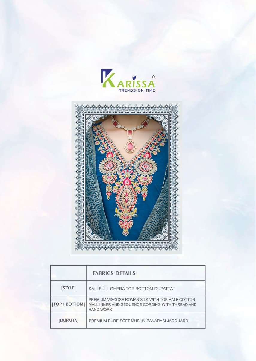 KALISHA VOL-3 BY KARISSA PURE VISCOSE SEQUENCE CODING THREAD WORK TOP PANT WITH DUPATTA 
