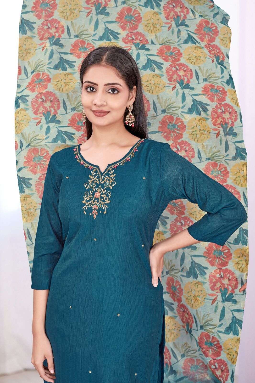 KARISHMA-2.0 BY INDIKURTI IN HEAVY VETICAN DYED WITH ASSAM SILK DIGITAL PRINT DUPATTA