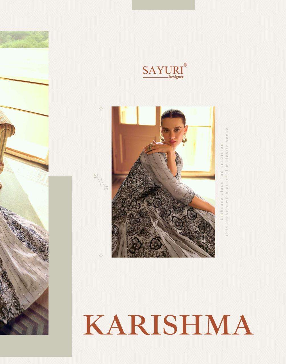 KARISHMA BY SAYURI DESIGNER IN VISCOS SIMAR JACQUARD SILK WITH EMBROIDERED GOWNS 