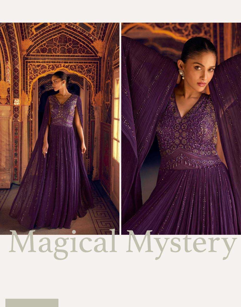 KARISHMA BY SAYURI DESIGNER IN VISCOS SIMAR JACQUARD SILK WITH EMBROIDERED GOWNS 