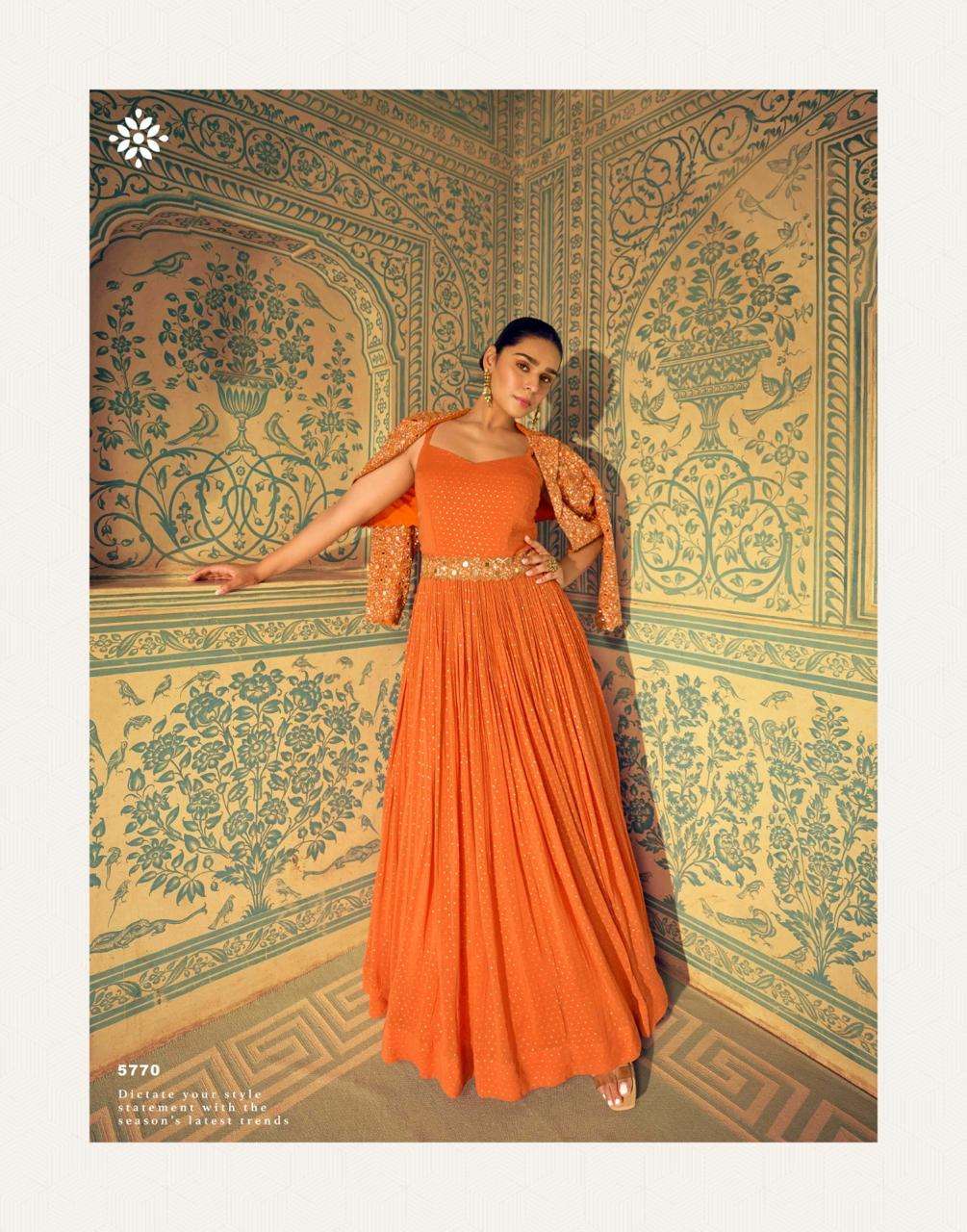 KARISHMA BY SAYURI DESIGNER IN VISCOS SIMAR JACQUARD SILK WITH EMBROIDERED GOWNS 