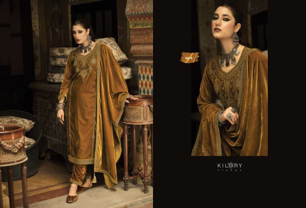 KASH-EEDA BY KILORY TRENDS IN PURE VALVET WITH CODING EMBROIDERY WORK & LACES 