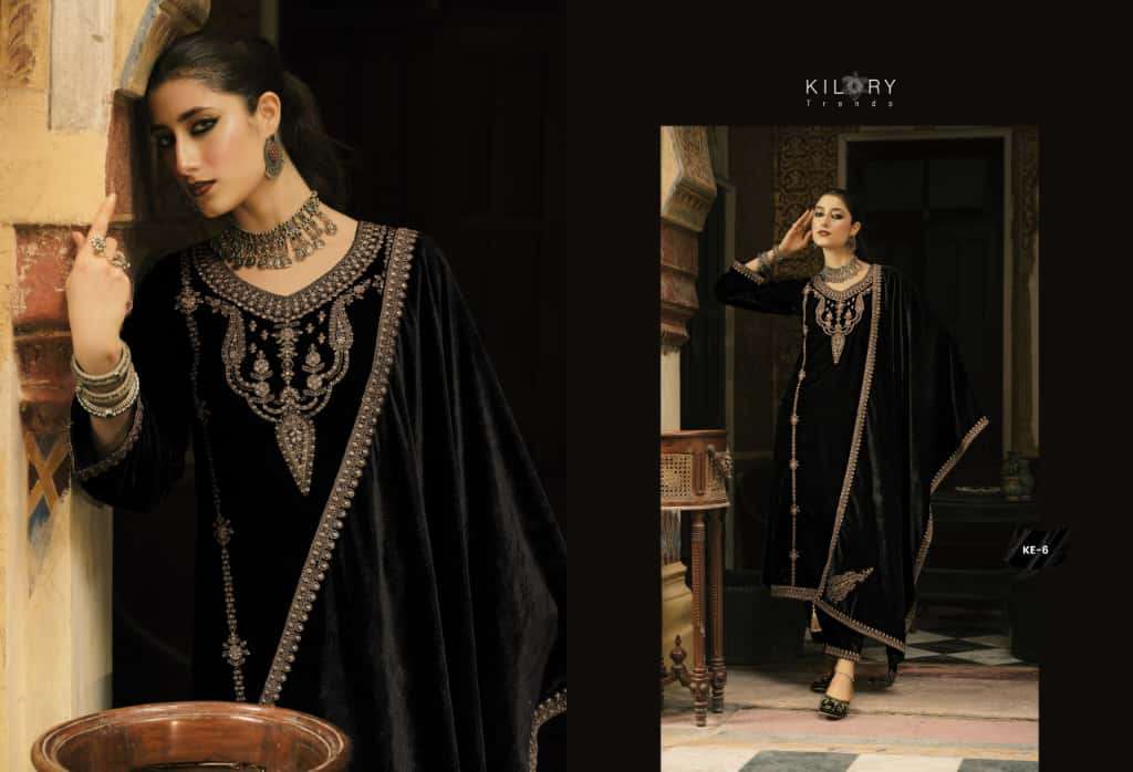 KASH-EEDA BY KILORY TRENDS IN PURE VALVET WITH CODING EMBROIDERY WORK & LACES 