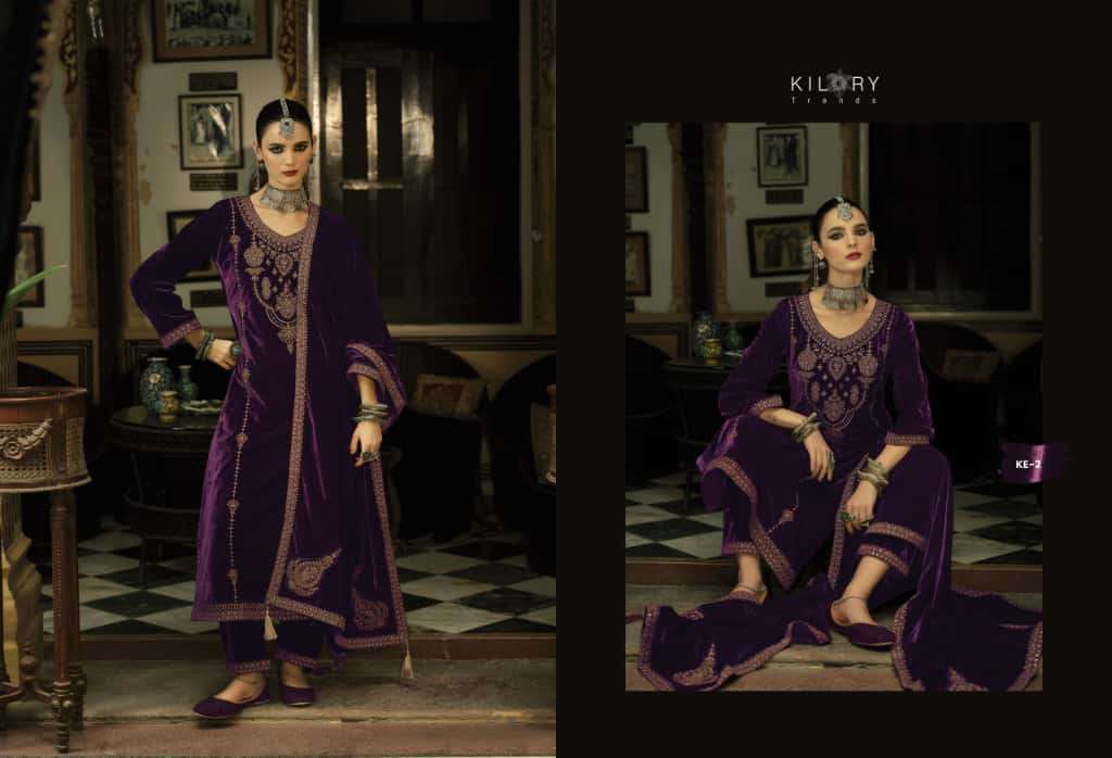 KASH-EEDA BY KILORY TRENDS IN PURE VALVET WITH CODING EMBROIDERY WORK & LACES 