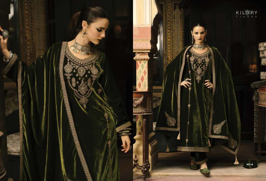 KASH-EEDA BY KILORY TRENDS IN PURE VALVET WITH CODING EMBROIDERY WORK & LACES 