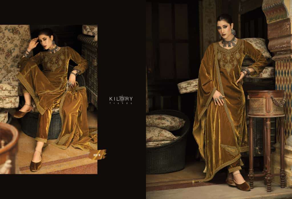 KASH-EEDA BY KILORY TRENDS IN PURE VALVET WITH CODING EMBROIDERY WORK & LACES 