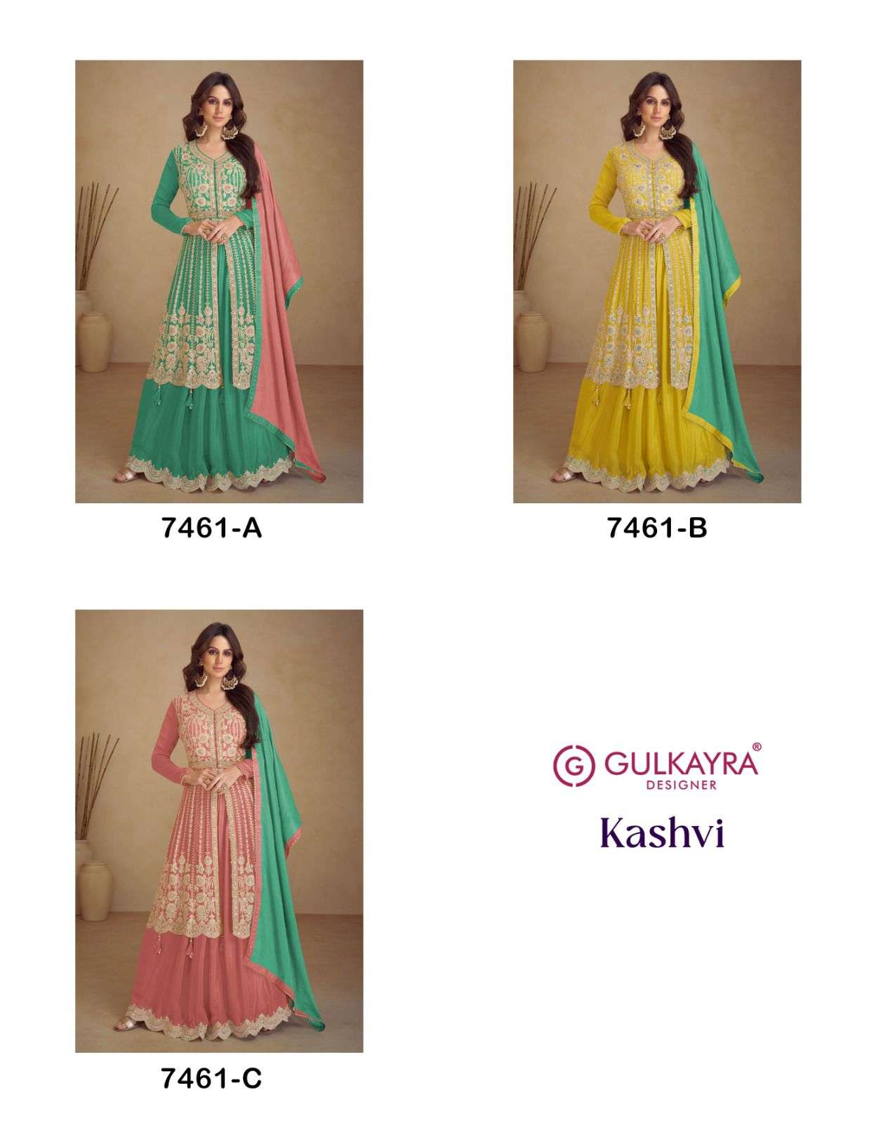 KASHVI BY GULKAYRA DESIGNER IN REAL CHINON SILK WITH EMBROIDERY WORK 