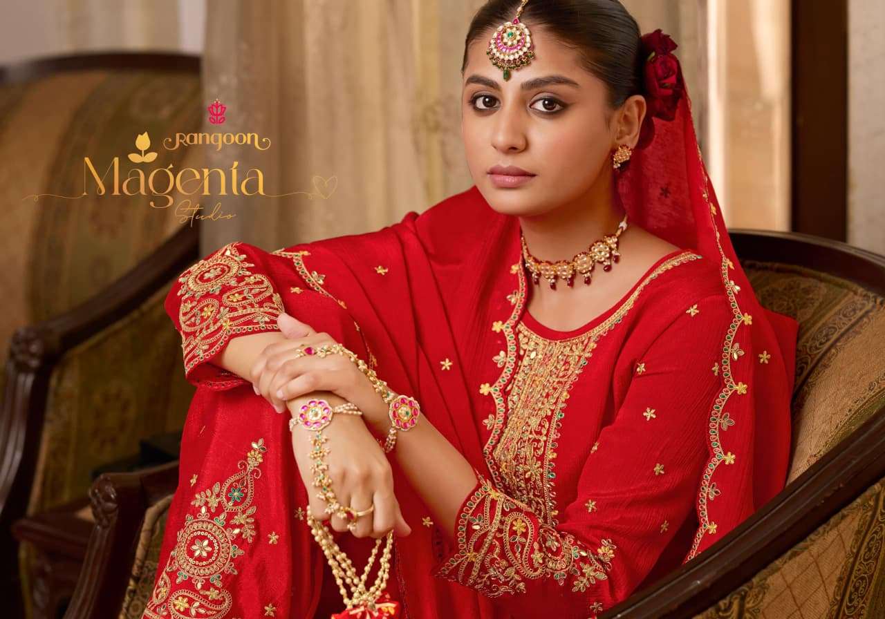 KETKI BY RANGOON IN CHINON WITH FANCY HEAVY CODE WORK WITH FANCY HEAVY DUPATTA WORK 