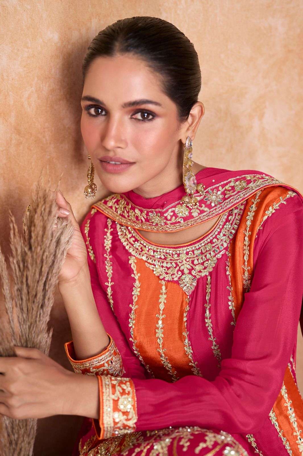 KETKI COLOUR BY GULKAYRA DESIGNER IN REAL CHINON SILK WITH EMBROIDERY WORK 