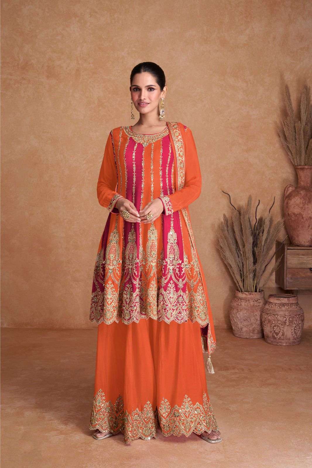 KETKI COLOUR BY GULKAYRA DESIGNER IN REAL CHINON SILK WITH EMBROIDERY WORK 