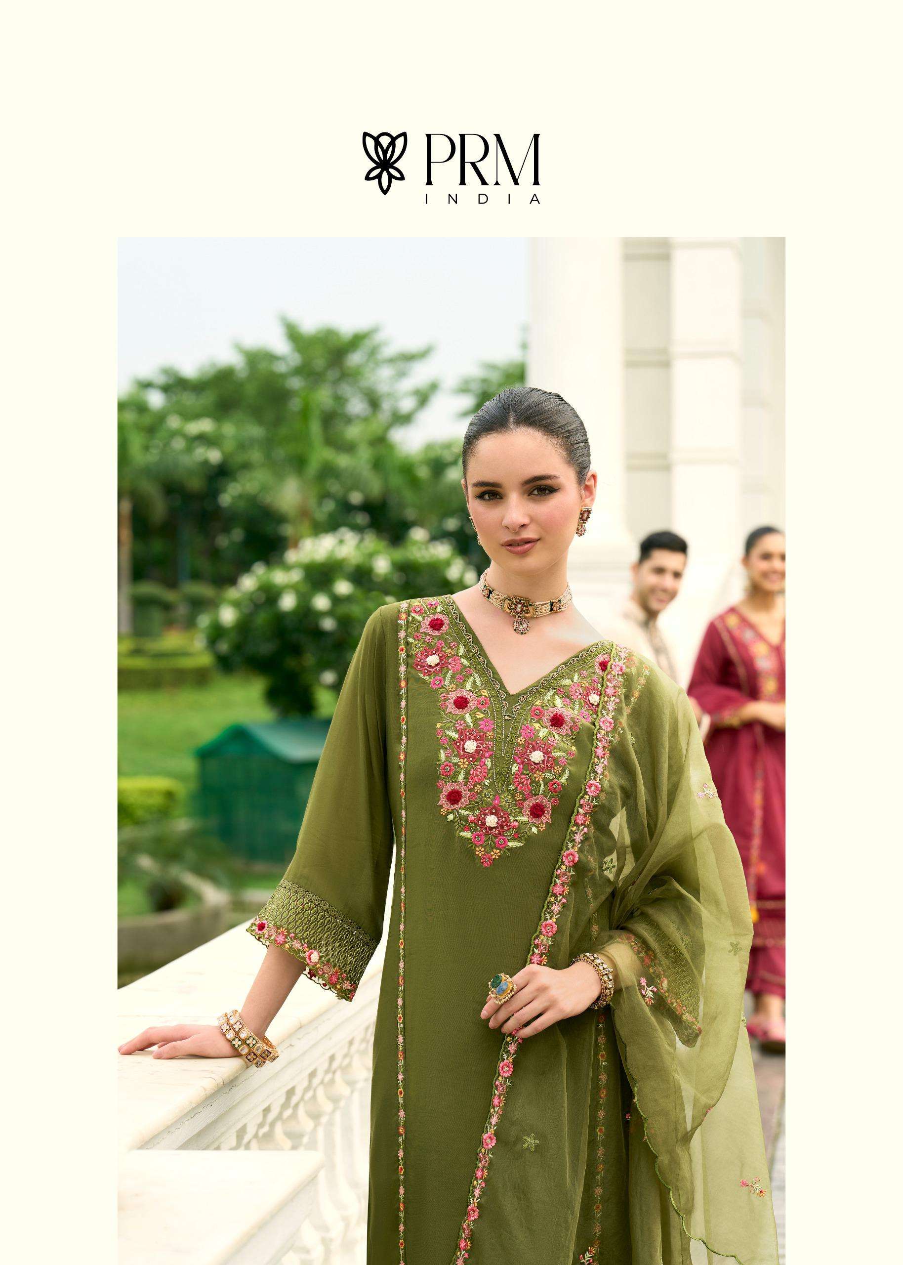 KHAYAAL BY PRM INDIA IN PURE MULL CHANDERI KUDTI WITH EMRODARY WORK AND DUPATTA 