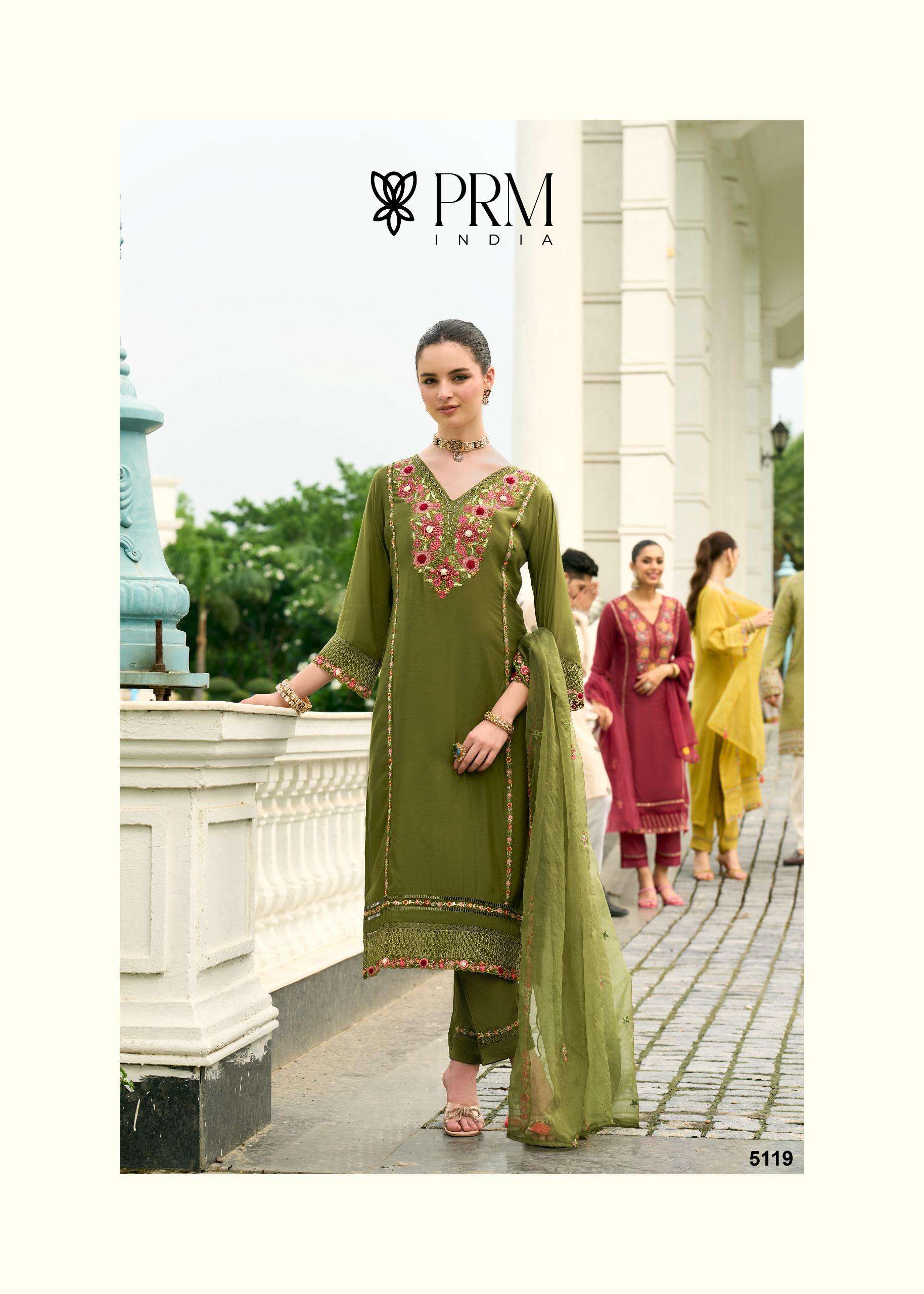 KHAYAAL BY PRM INDIA IN PURE MULL CHANDERI KUDTI WITH EMRODARY WORK AND DUPATTA 