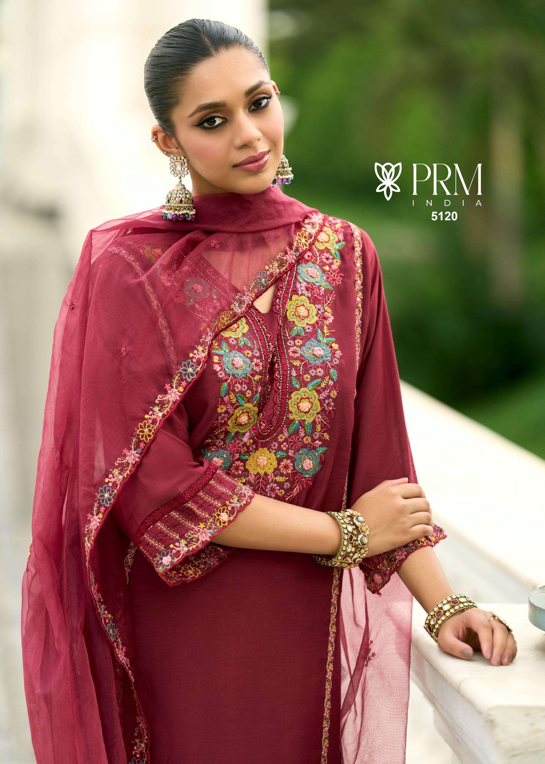 KHAYAAL BY PRM INDIA IN PURE MULL CHANDERI KUDTI WITH EMRODARY WORK AND DUPATTA 