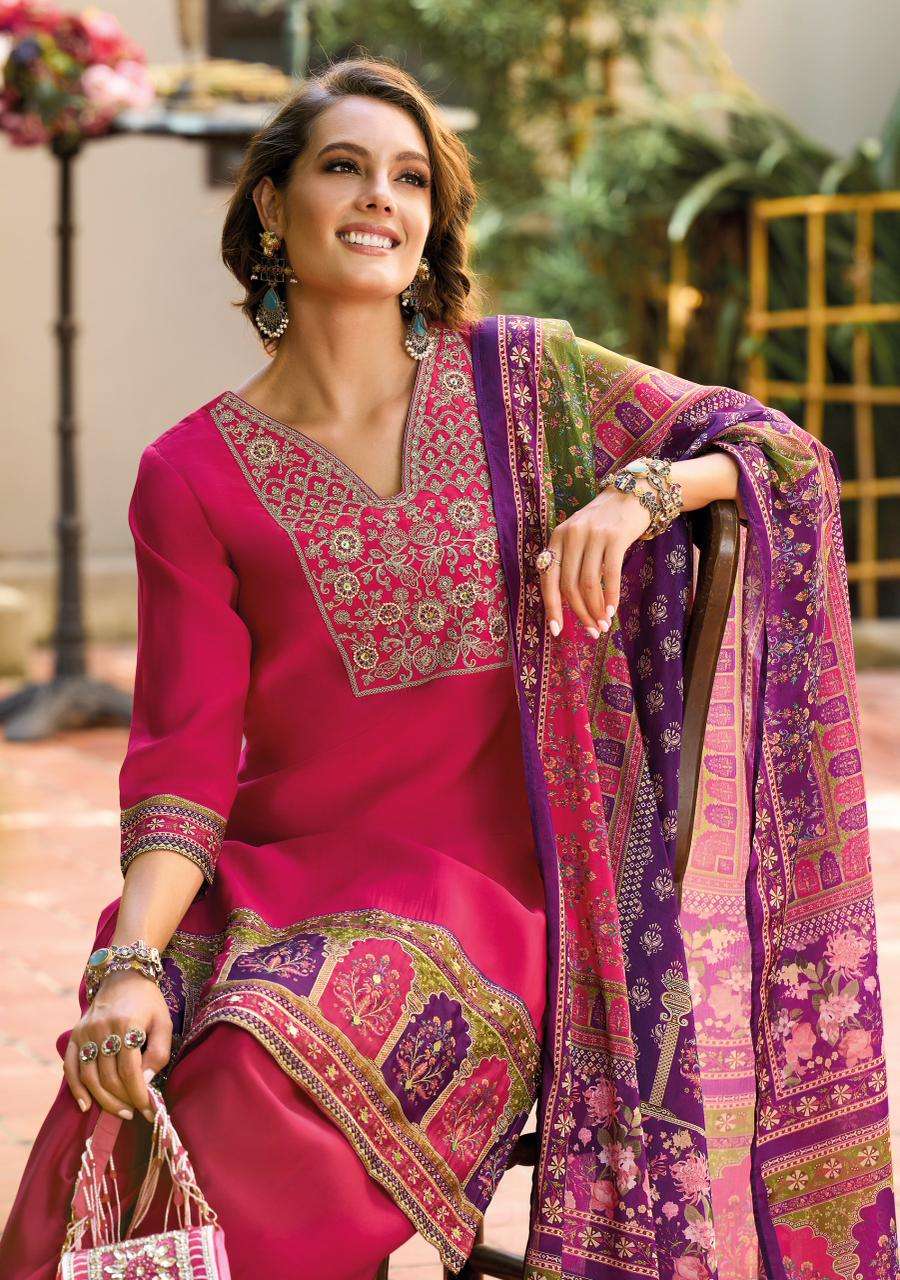 KHWAB BY LADY LEELA IN VISCOSE SILK FABRICS KURTI WITH DESIGNER EMBROIDERY WORK 