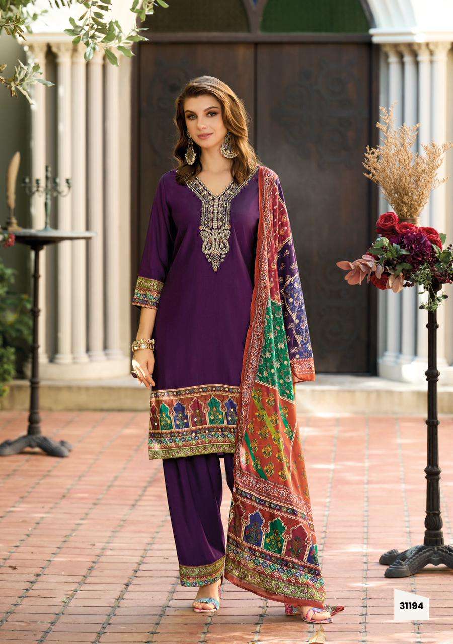 KHWAB BY LADY LEELA IN VISCOSE SILK FABRICS KURTI WITH DESIGNER EMBROIDERY WORK 