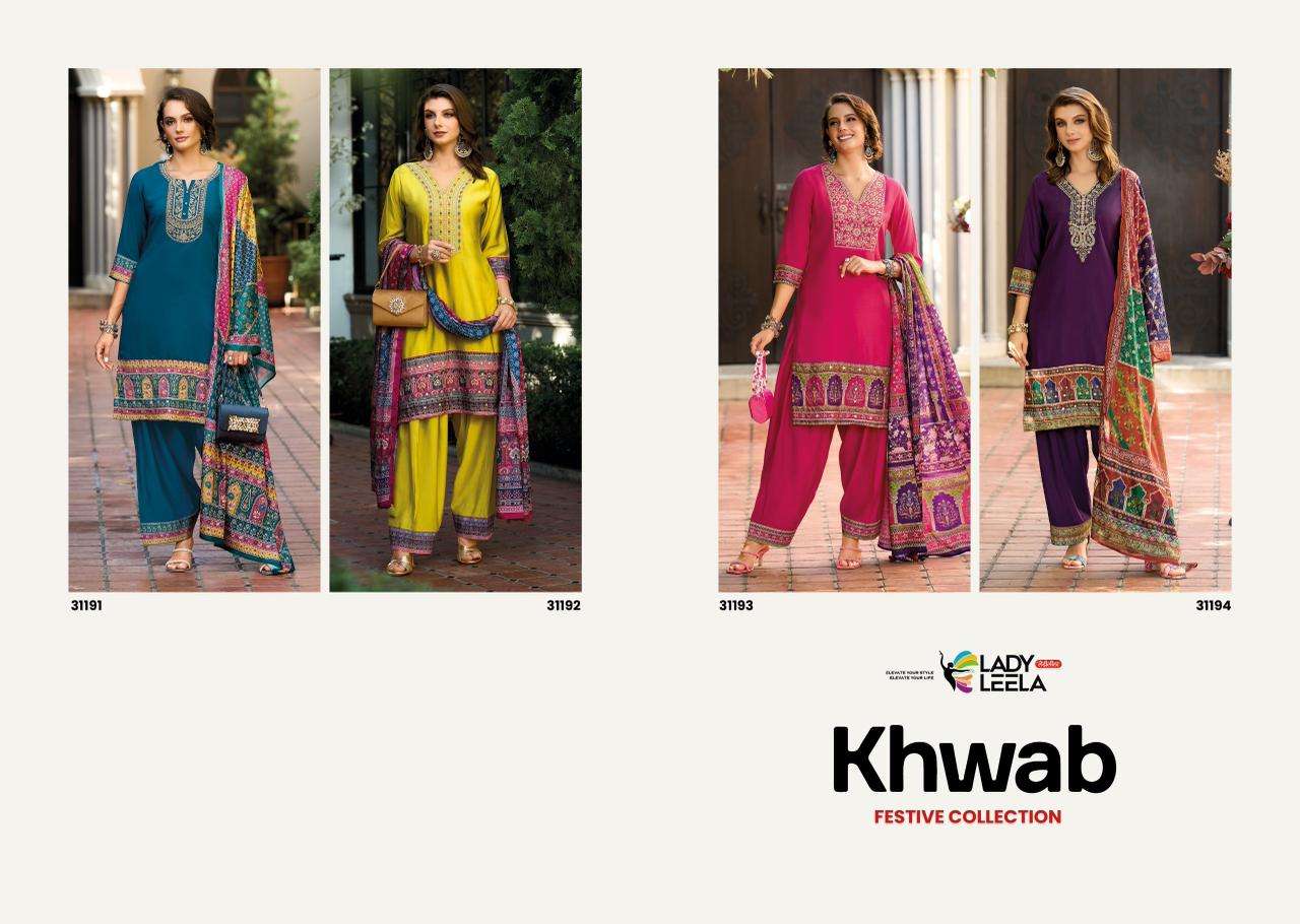 KHWAB BY LADY LEELA IN VISCOSE SILK FABRICS KURTI WITH DESIGNER EMBROIDERY WORK 
